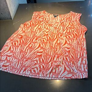 H&M Orange & White Zebra Patterned Tank Top